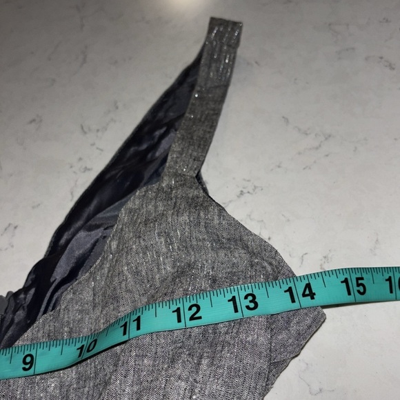 Miss Selfridge 80’s style Grey Linen belted mini dress Sz 10 - Picture 7 of 12